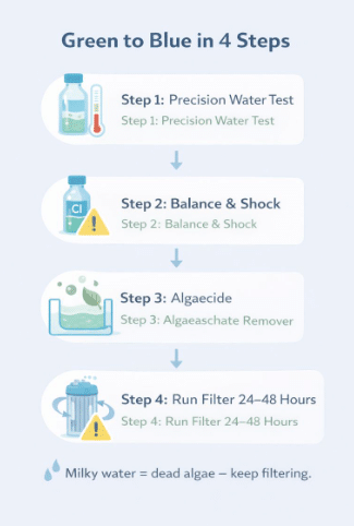 Step-by-step pool algae treatment guide