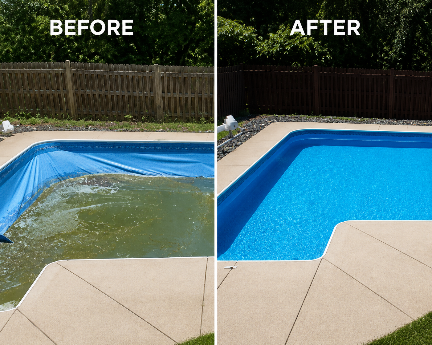 Vinyl Liner After- Before Condition